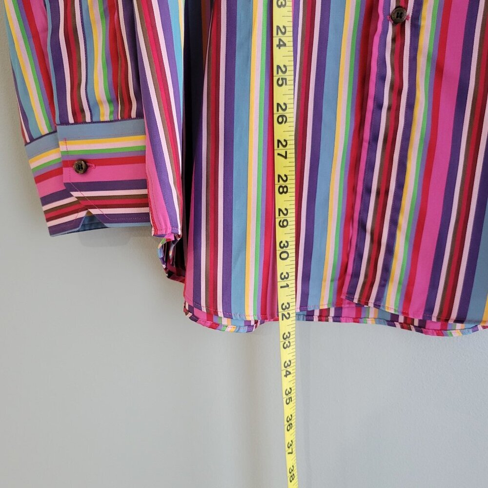 NWT ETRO Milano Rainbow Striped Button Up Men's Shirt Size 42 - Picture 7 of 11